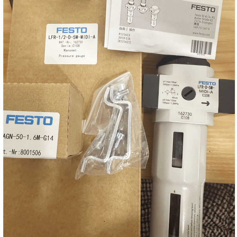1PC Original FESTO LFR-1/2-D-5M-MIDI-A 162730 Pressure reducing valve