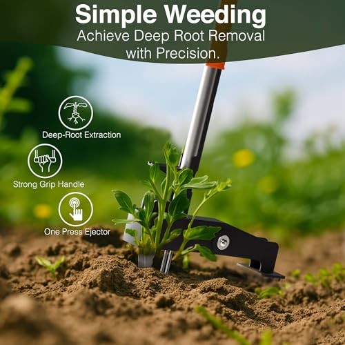 Manual Stand Up Weed Puller Tool with Long Handle | Extandable Weed Puller