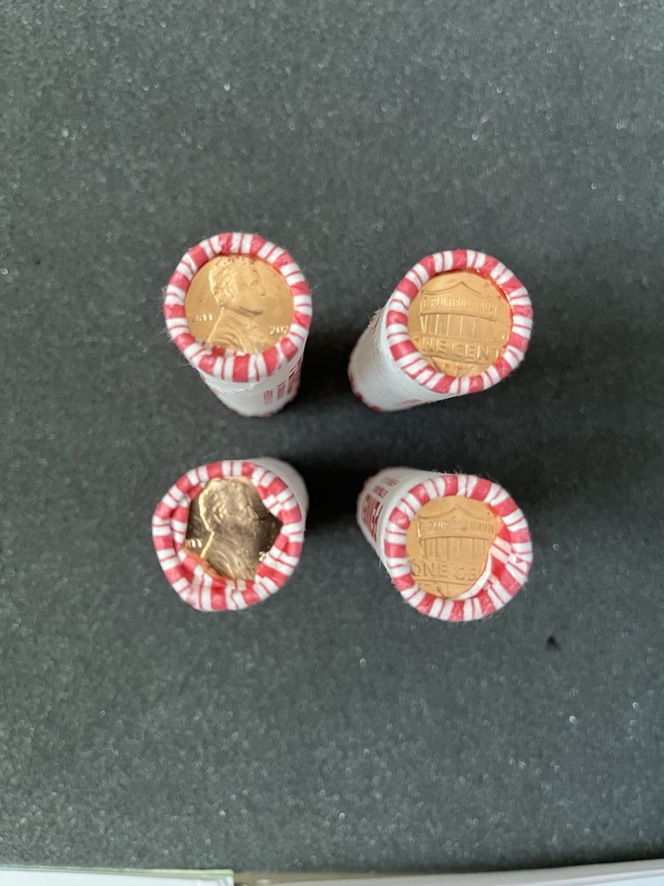 2019 PD & 2020 PD Lincoln Shield Cent Rolls (Total = 4 Uncirculated Bank Rolls)