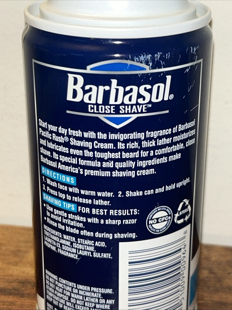 Barbasol Pacific Rush Thick & Rich Shaving Cream - 10 oz - Rust-Proof Bottom