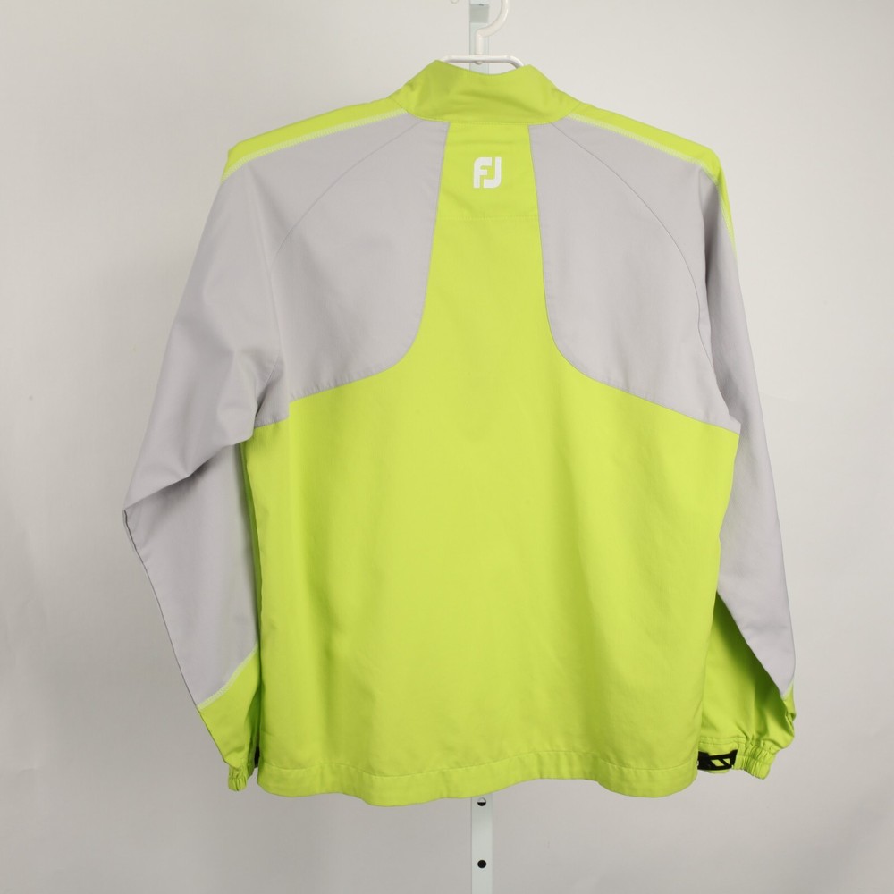 FootJoy Wind Shirt Men Medium White Yellow Gray Pullover 1/2 Zip Rancho Bernardo