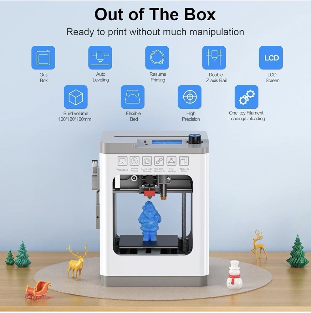 FDM 3D Printer Auto Leveling High Precision Large Build Easy Setup PLA ABS DIY