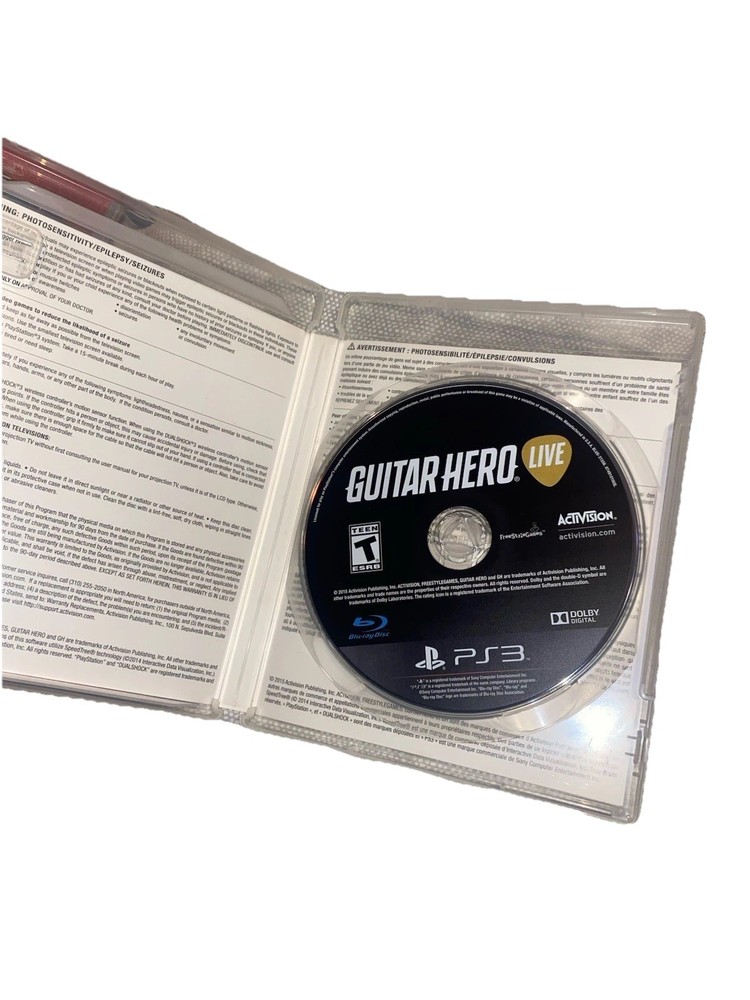 Activision Guitar Hero Live PS3 Bundle Game Disc Guitar Controller USB Dongle