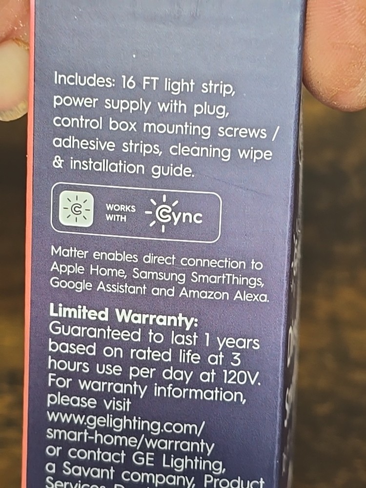 GE Cync Direct Connect Smart Light Strip 16 Ft - Thin Style