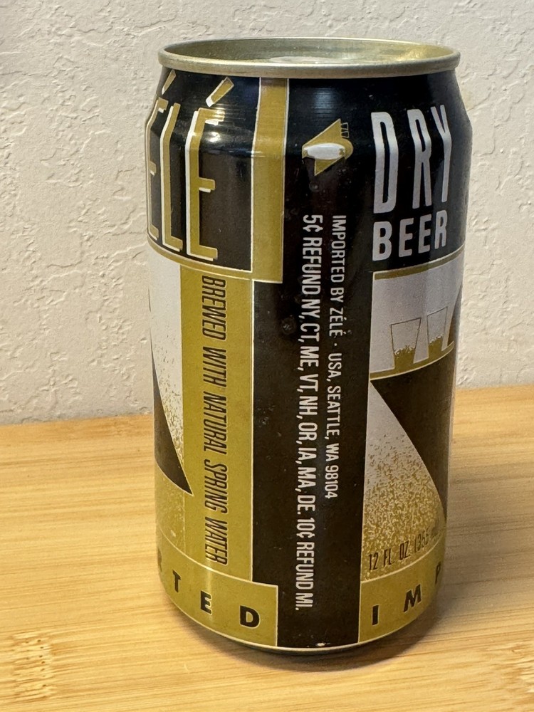 Zele Dry Beer - Empty Beer Can - Bottom Opened