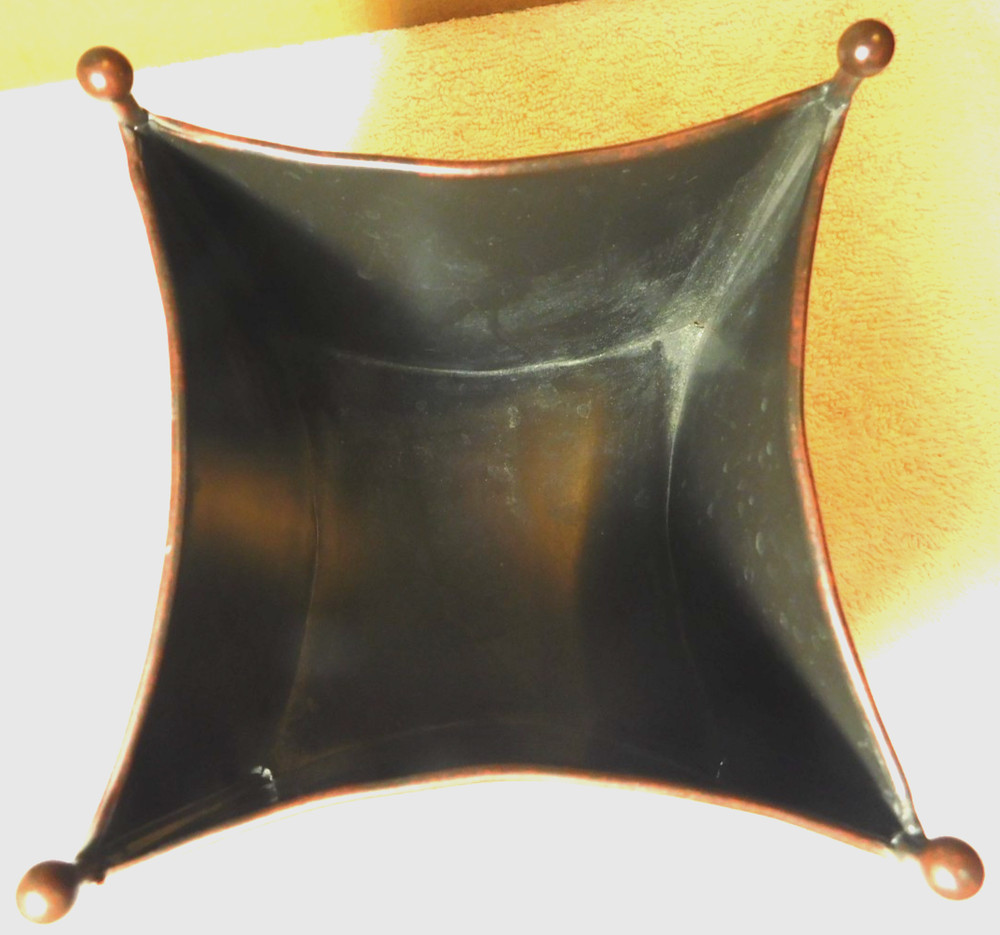 Telefloral Gift~Square Metal Footed Brown Solid Planter Vase