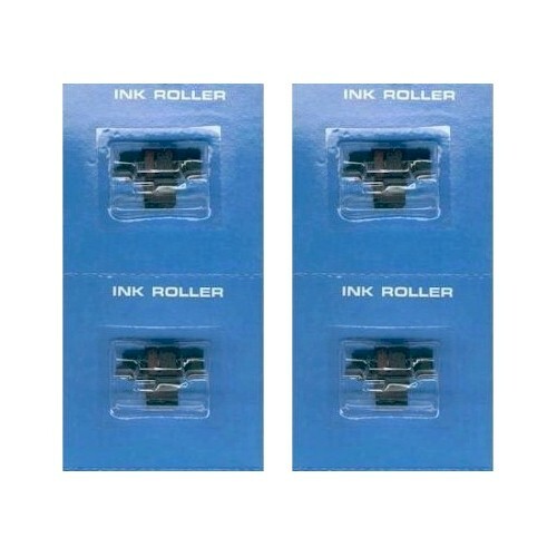 4-Pack, Ink Roller for Royal Timemaster TC100 BLACK-RED