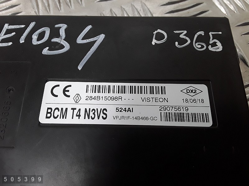 2018 DACIA DUSTER ECU CONTROL UNIT 284B15098R