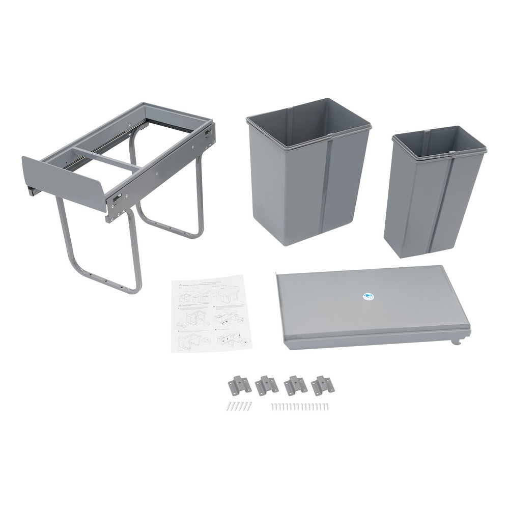 Pull Out Under Cabinet Trash Can Under Cabinet Trash Can 10L+20L Kitchen Cabinet