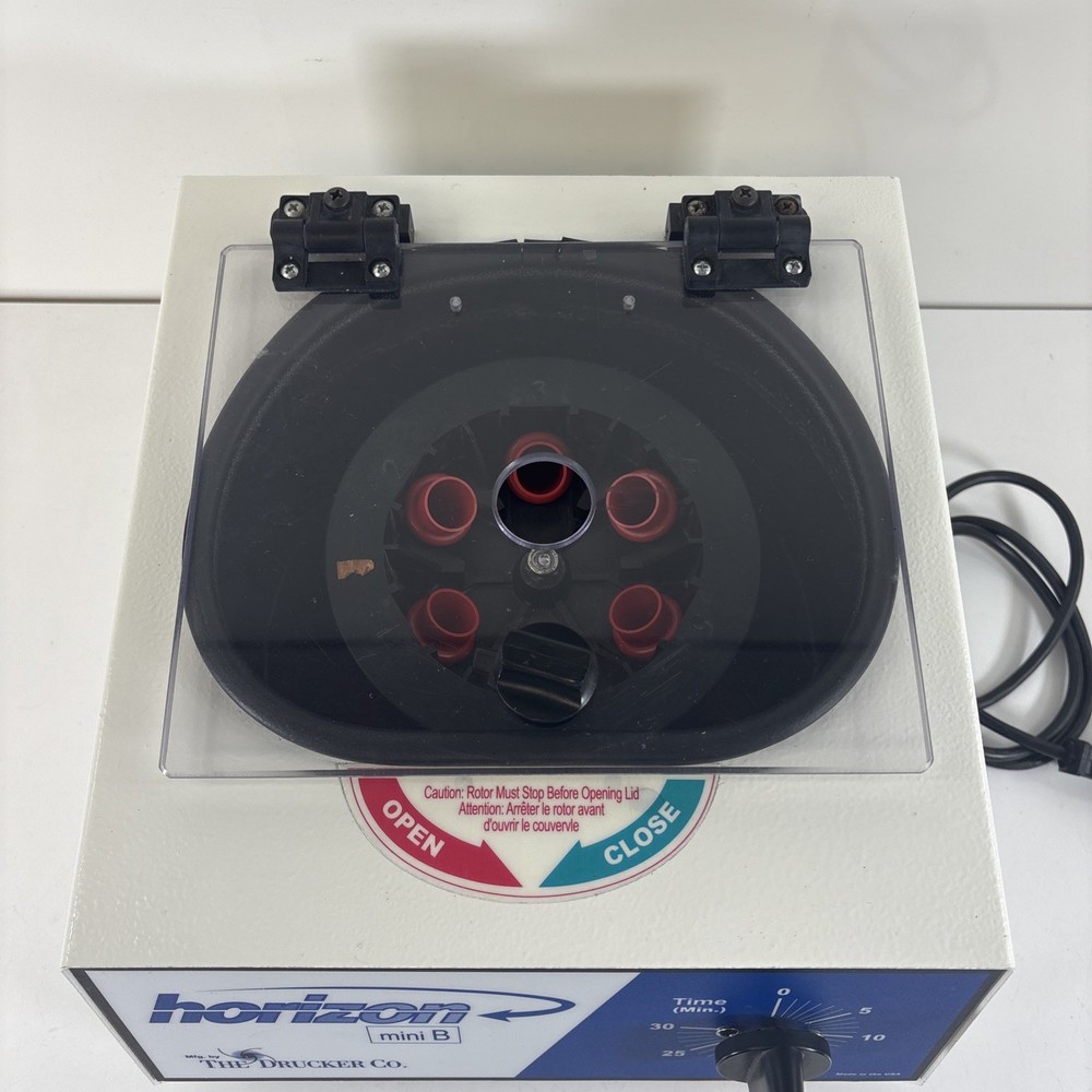 Drucker Horizon Mini B Model 642 Centrifuge with Red Inserts