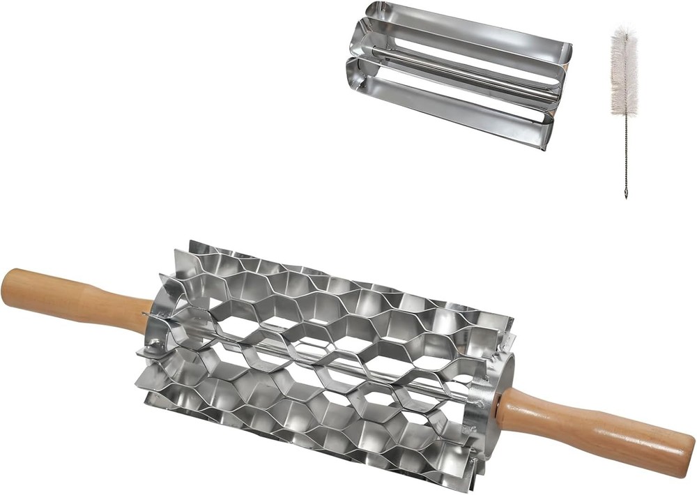 98-Hole Stainless Steel Doughnut Cutter, Replaceable Roller Blade, Doughnut Hole