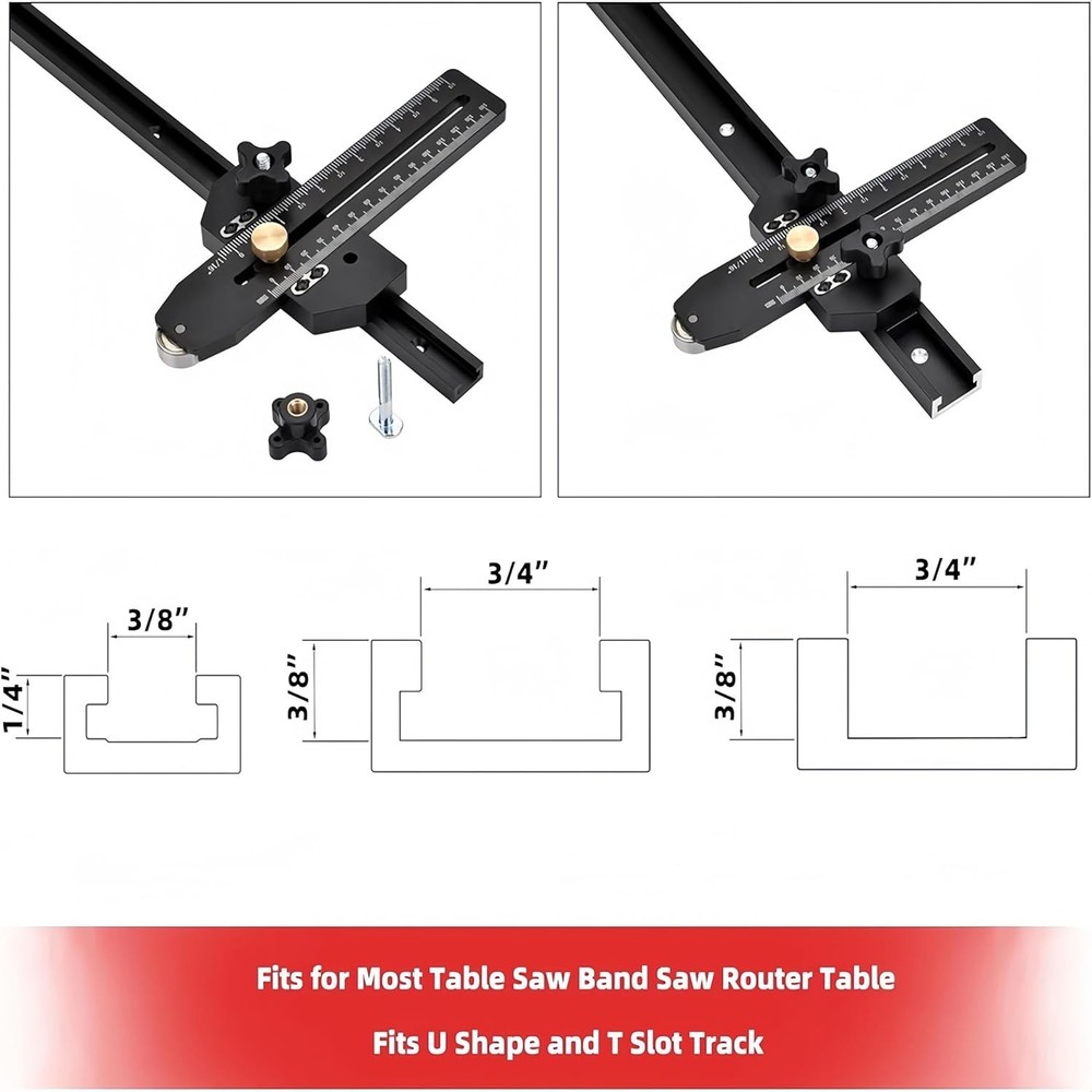 Precision Thin Rip Jig for Table Saws - Micro-Adjustable Woodworking Guide fo...