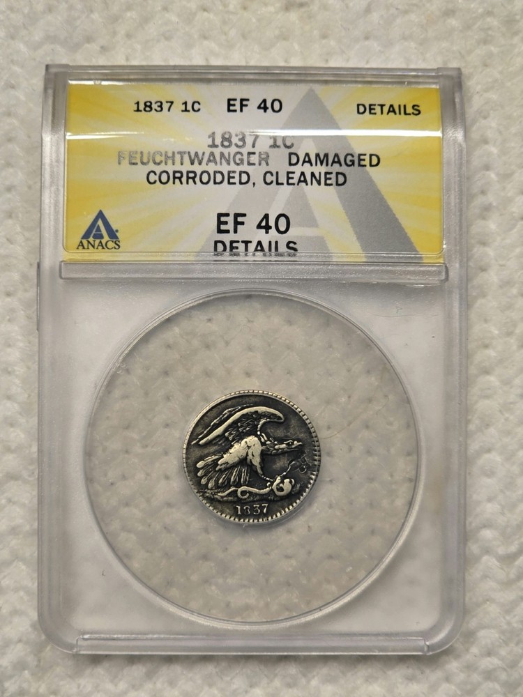 1837 1c Feuchtwanger Cent XF-40