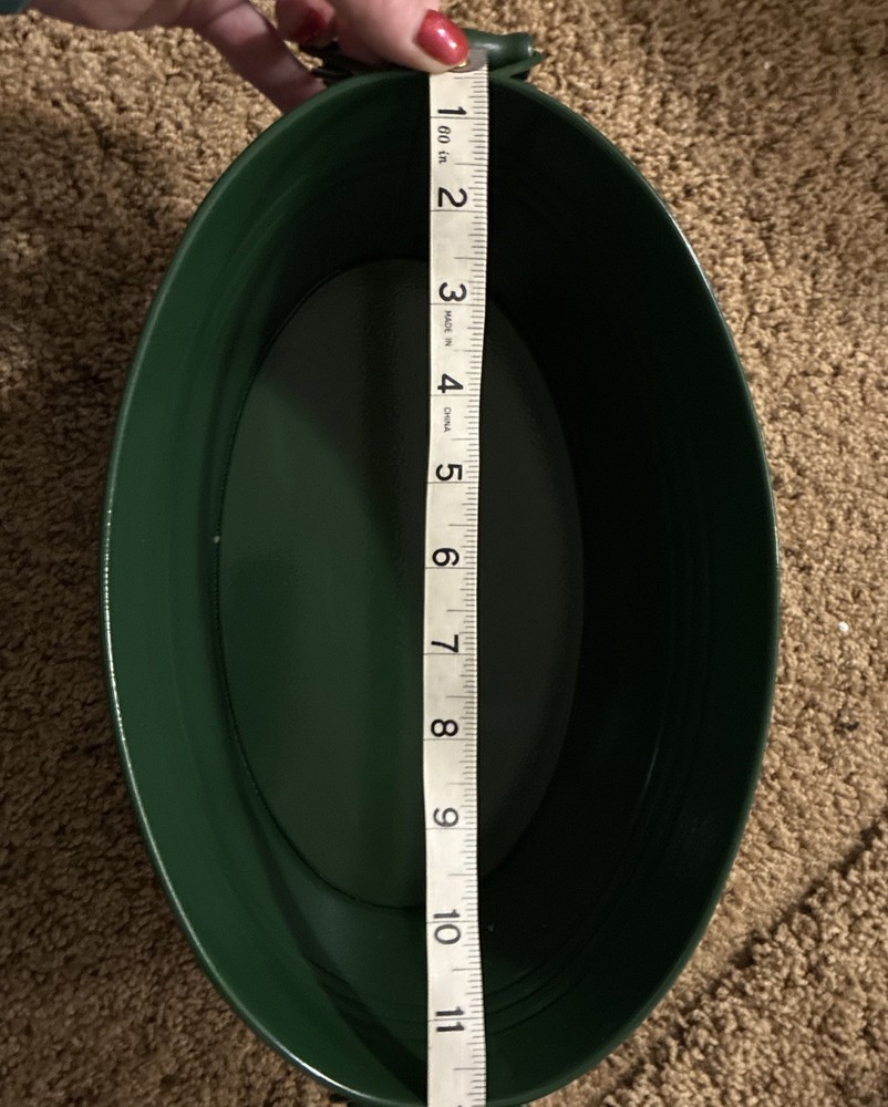 Hunter Green Decorative Tin W Handles, 2