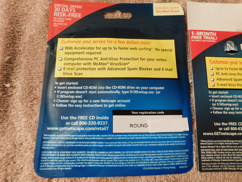 2 Vintage Netscape Internet Service Installation Disc Software for PC Windows