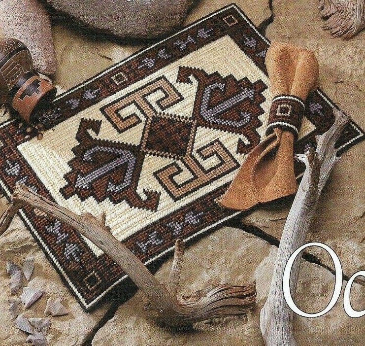 SOUTHWEST SETTING PLACE MAT HOME DECOR PLASTIC CANVAS PATTERN INSTRUCTIONS