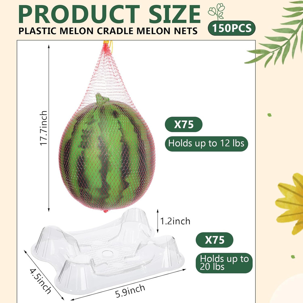 150 Pcs Melon Cradle Melon Nets Hammock Set, Thickened Watermelon Holder, Hol...