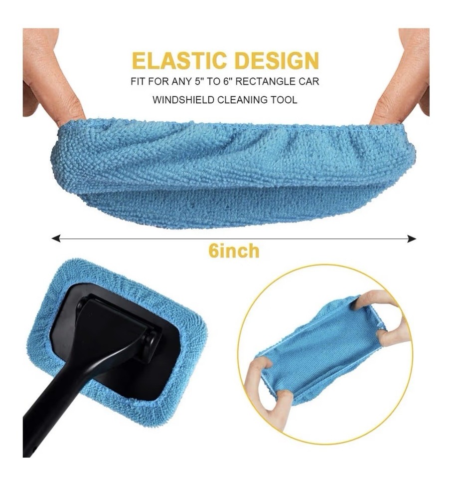 5 Pack Microfiber Replacement Bonnets for Windshield Cleaners - Eco-Friendly