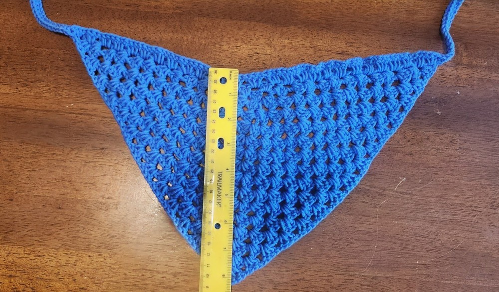 Medium Crocheted bandana Blue