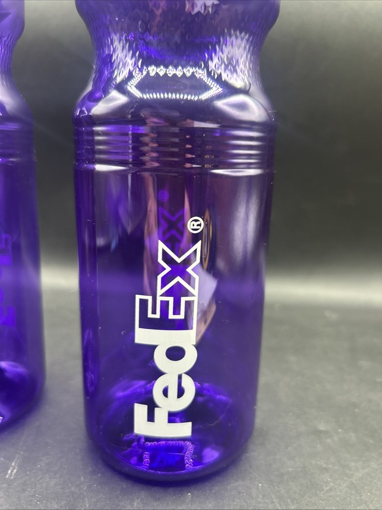 FedEx Purple Plastic Reusable Water Bottle with Push-Pull Cap