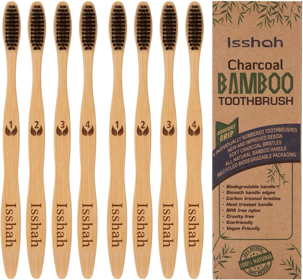 Biodegradable Eco-Friendly Natural Compostable Bamboo Toothbrushes, FSC...
