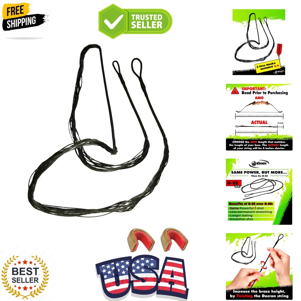 Dacron Bow String Replacement for Archery Recurve Traditional & Longbow Bows ...
