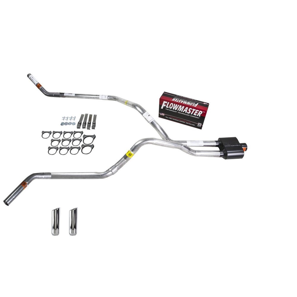 F150 95-97 dual exhaust 2.5 pipe Flowmaster Super 10 RW Tip Corner exit