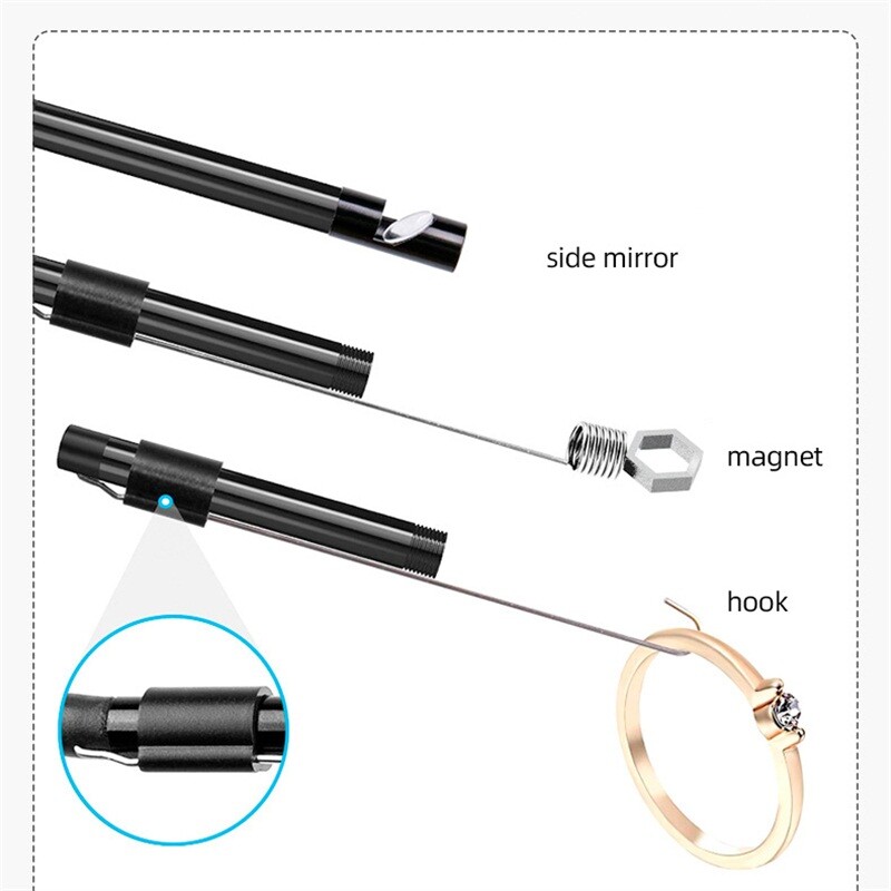 6LED USB Snake Endoscope Borescope HD Inspection Camera Scope For Android Type C