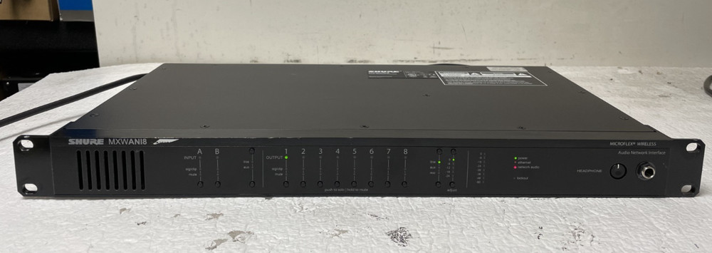 Shure MXWANI8 Microflex Wireless Audio Network Interface w/ Rack Ears