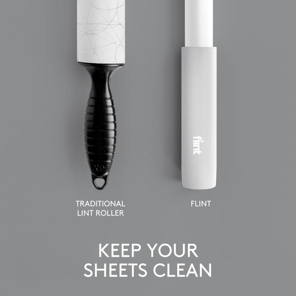 Portable Lint Roller, Retractable Refillable, 30 Sheets, 2 Count, White