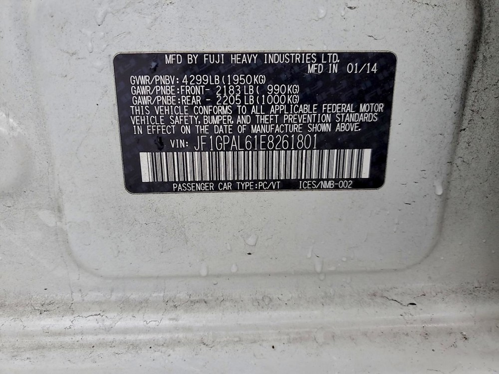 IMPREZA 2014 Glove Box 4990688