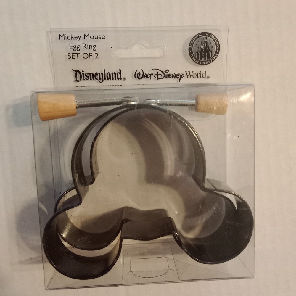 Disney Mickey Mouse Head Egg Ring  Mold With Wood Handle