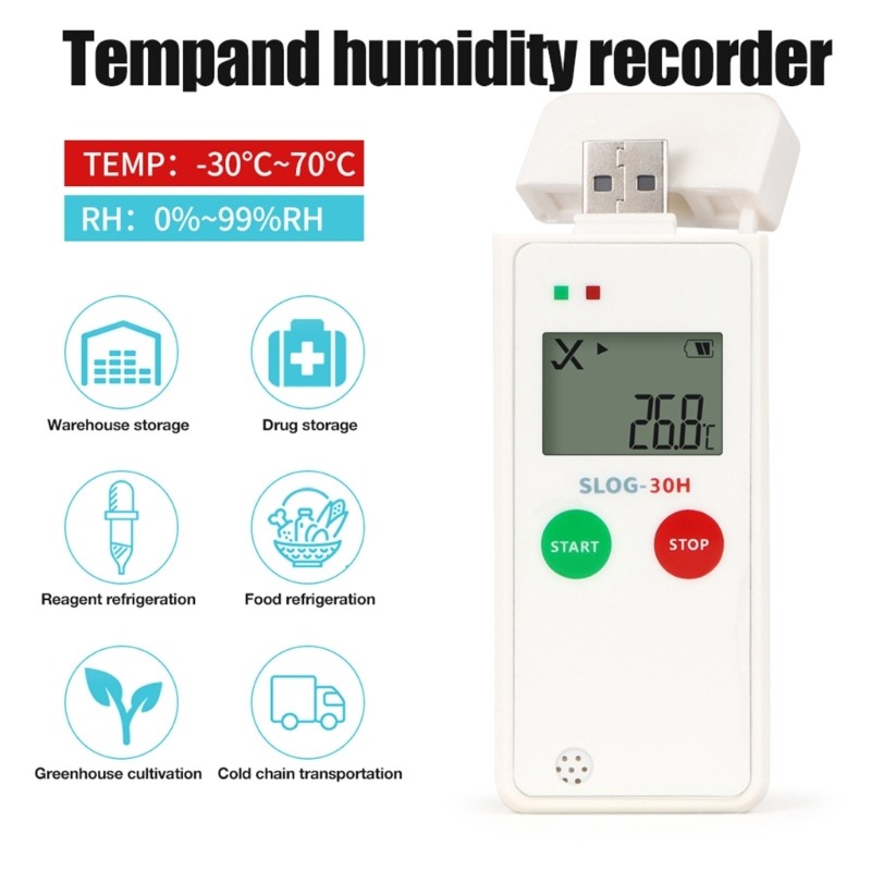 Temperature Humidity Trackings System LCD Screen Readout Data Export via USB