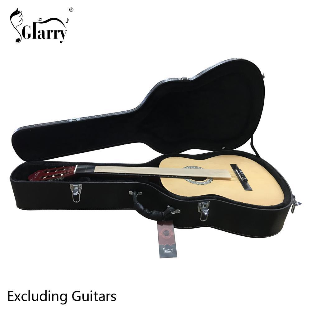 Glarry 39" Protable Flat Black Hard Shell Classical Guitar Case