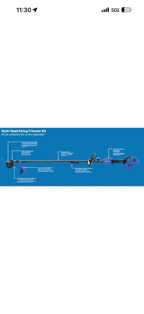 Kobalt 24-volt 15-in Split Shaft Attachment Capable Battery String Trimmer 4.0 A