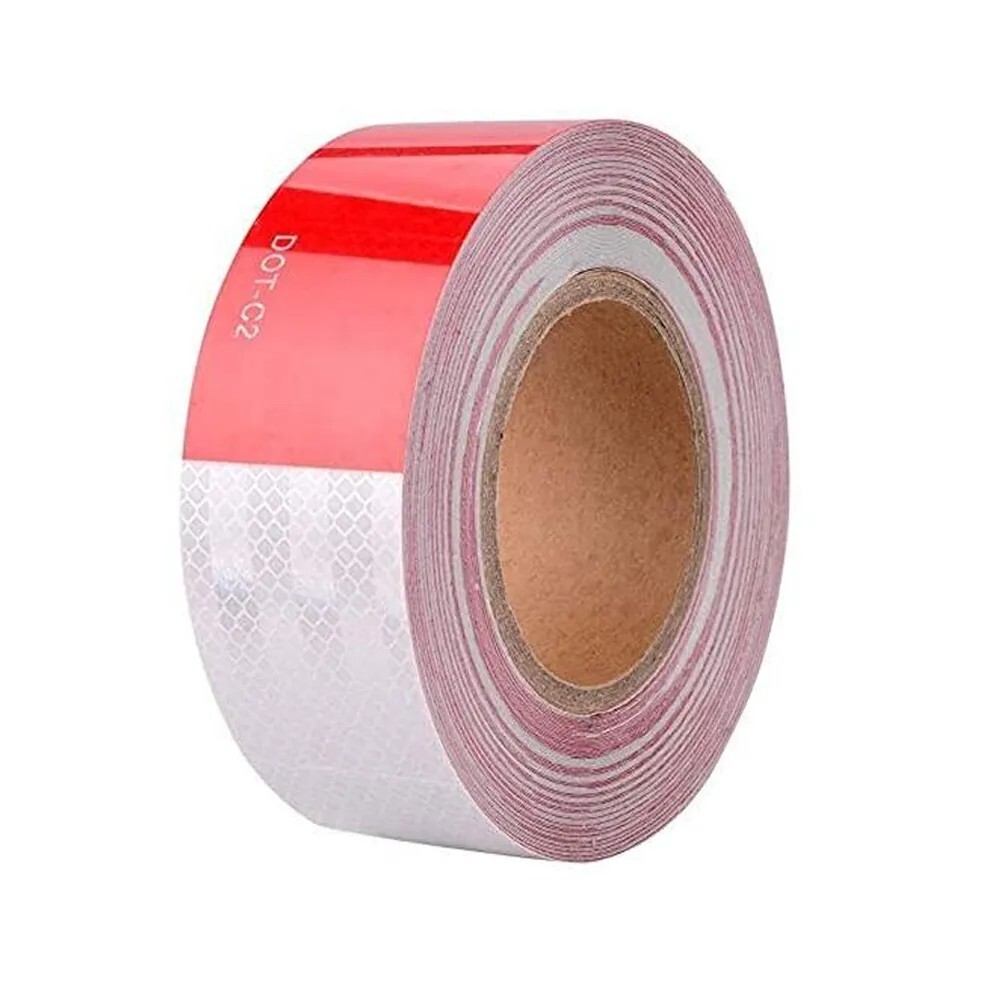 2”x50’ Reflective Conspicuity Tape DOT-C2 Approved Red/White for Trailers 1 Roll