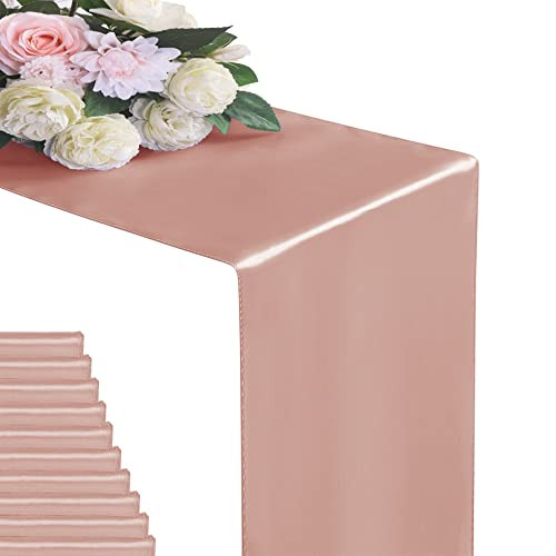 6Pack Table Runner 12 x 108 Inches Satin Silk Table Runner for Wedding,