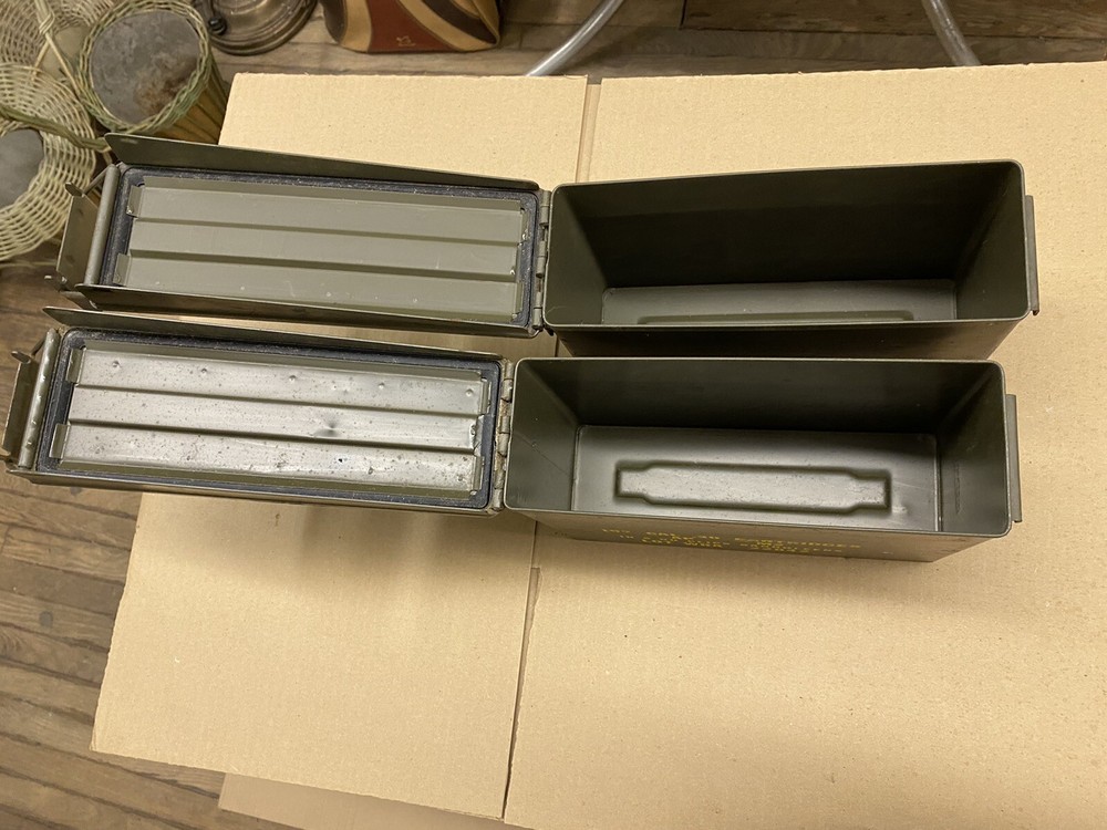 ( 2 ) Military AMMO BOX - Empty - 192 CAL .30 CARTRIDGES