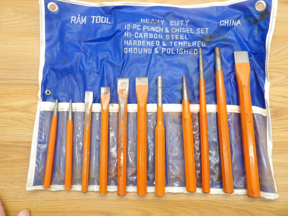 11 Piece Ram Tool Punch & Chisel Set With Storage Pouch