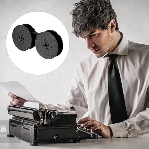 Universal Typewriter Ribbon Twin Spool Replacement Pack - Black Ink (2 Pcs)