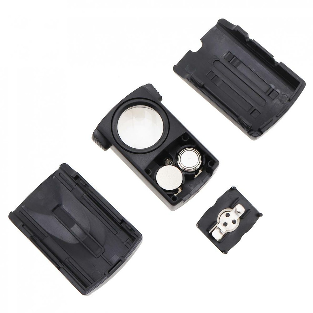 30X Handheld Pull-type Jewelry Magnifier with LED Light Optical Glass Lens