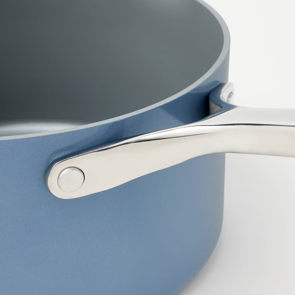 3qt Ceramic Nonstick Saucepan Blue - Figmint