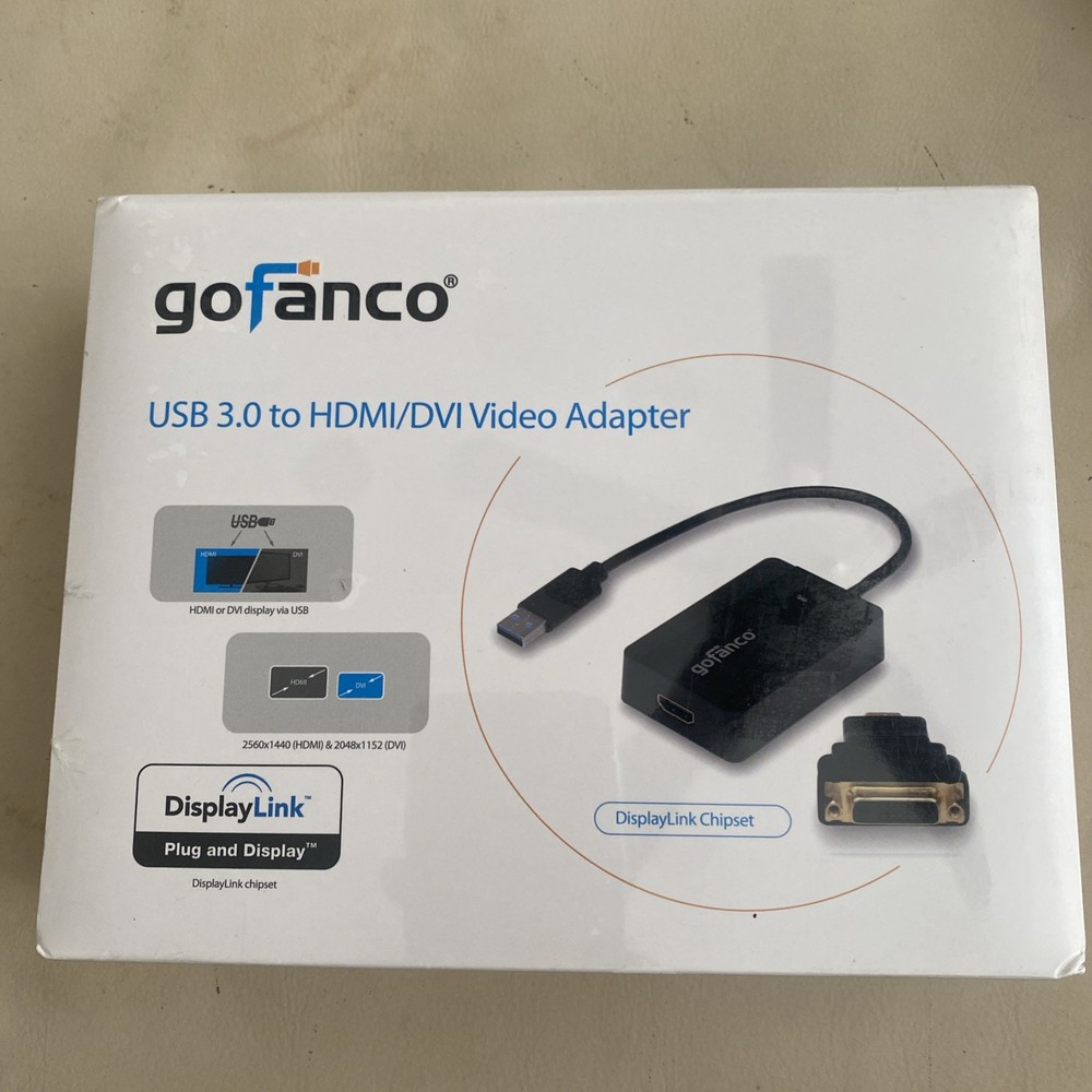 gofanco USB 3 to HDMI/DVI External Graphics Video Adapter Mac/Windows – USB3HDMI