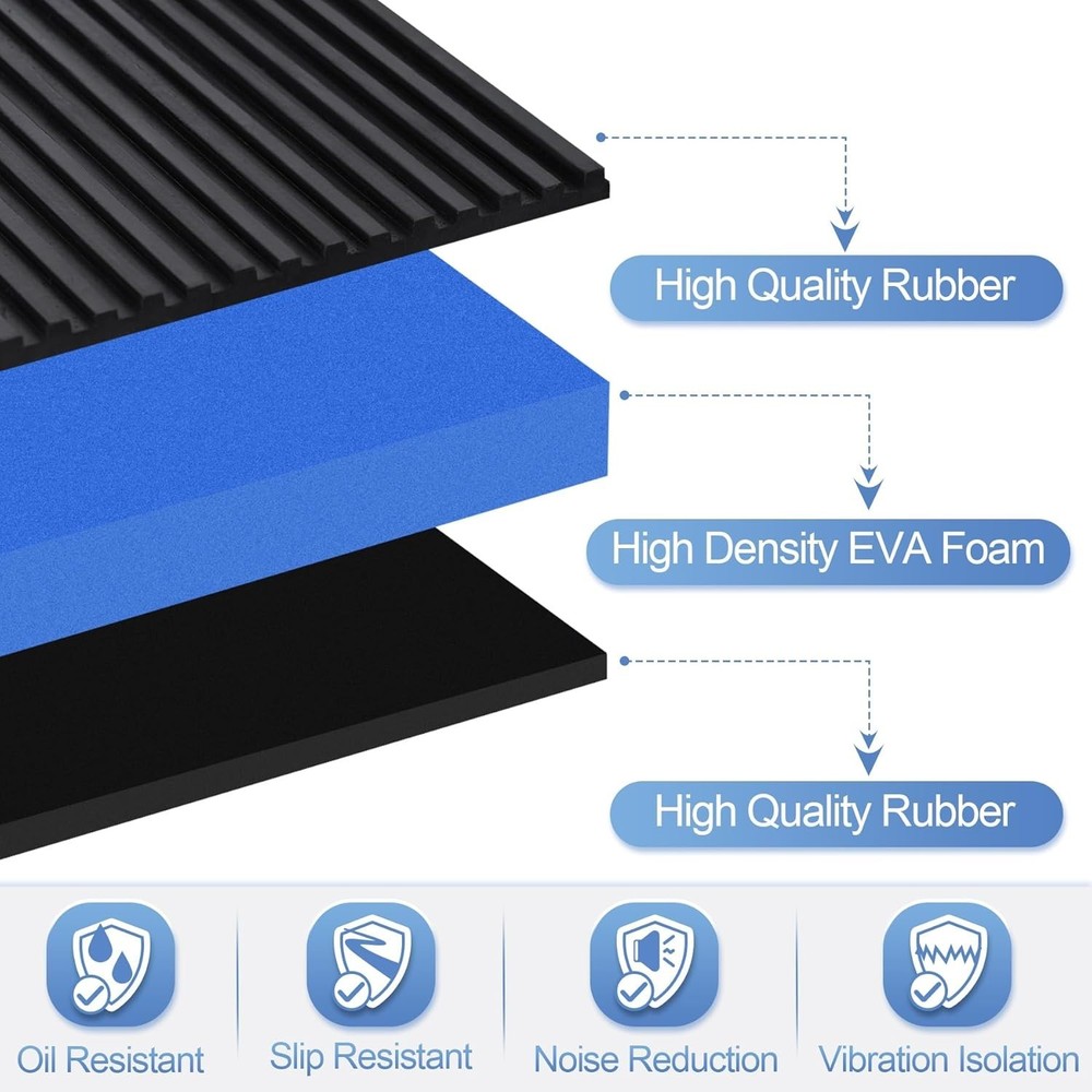 Heavy Duty Rubber Vibration Damping Pads (4-Pack)