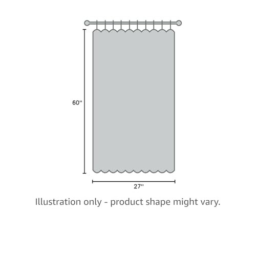 Solid Minimalist Blackout Thermal Liner Window Curtains Drapery 2-Panel 27"x60"