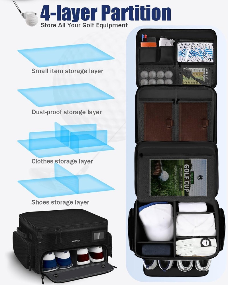 LOINTET Golf Trunk Organizer Waterproof Shoe Compartment