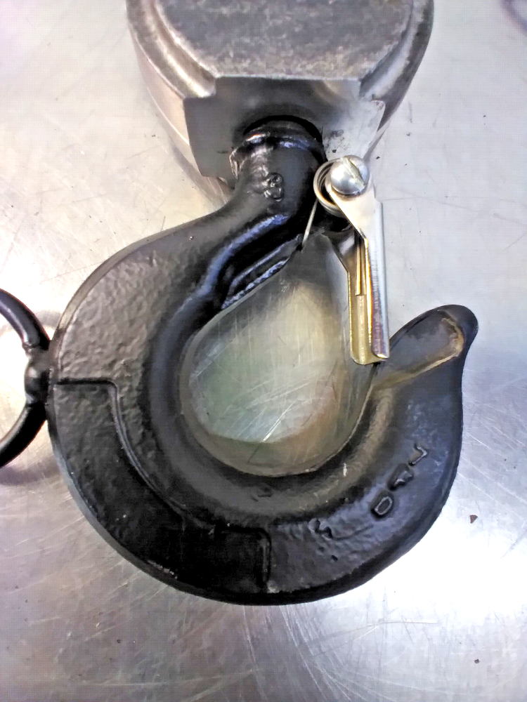 Columbus McKinnon ~ Bottom Block, Hook & Latch Assembly w/ Hot Stick Hook