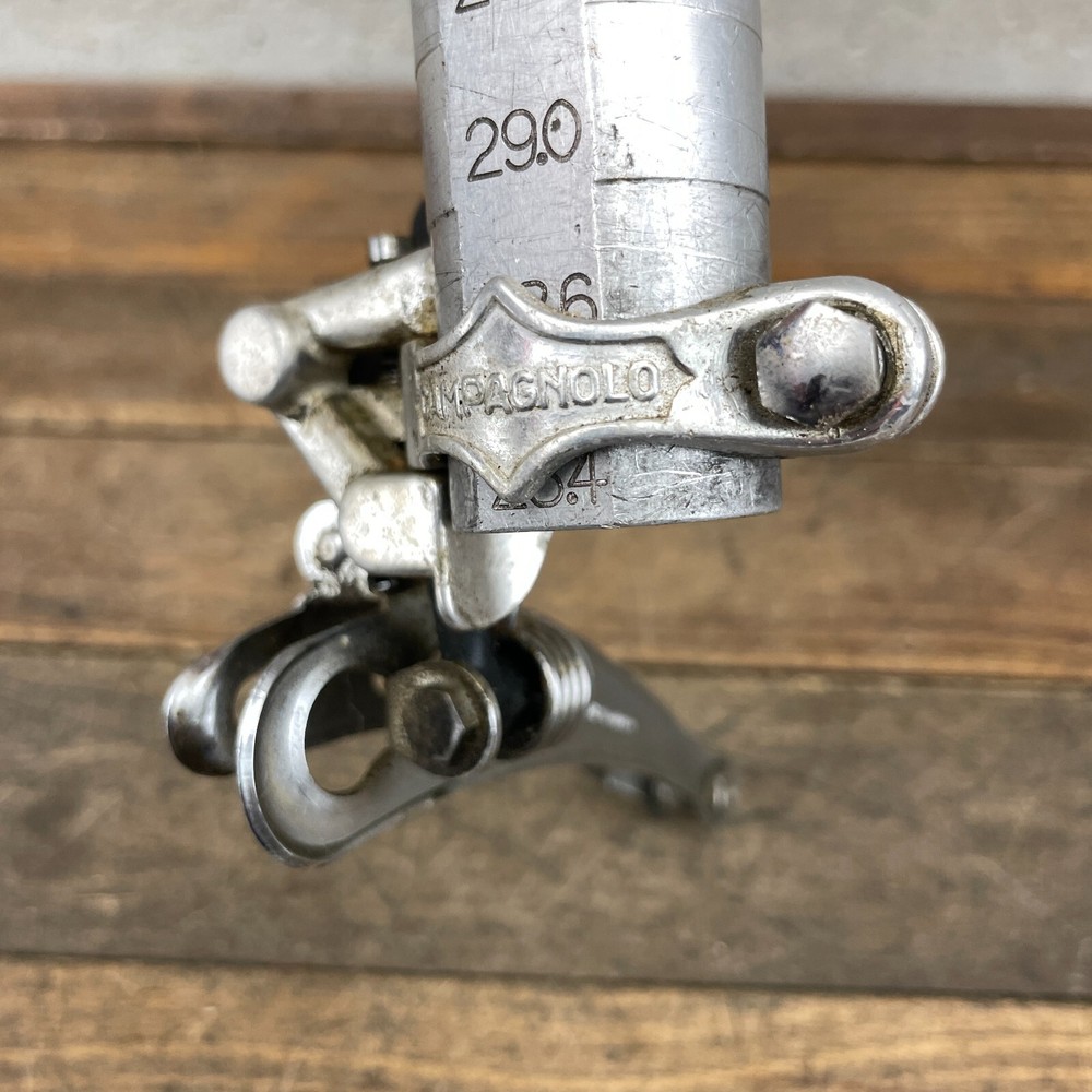 Vintage Campagnolo Super Record Front Derailleur 3 Hole Clamp Bottom Pull Wing