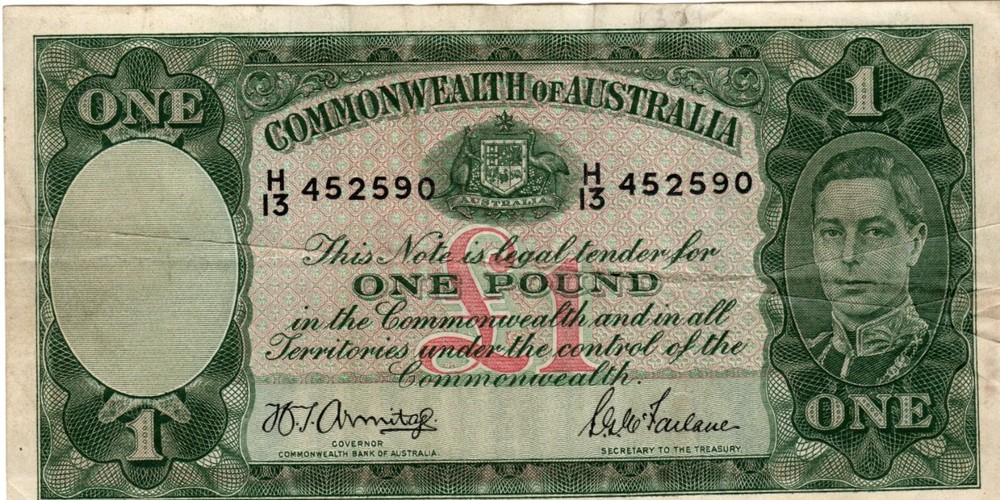 Banknote Australia P26b 1 Pound 1942