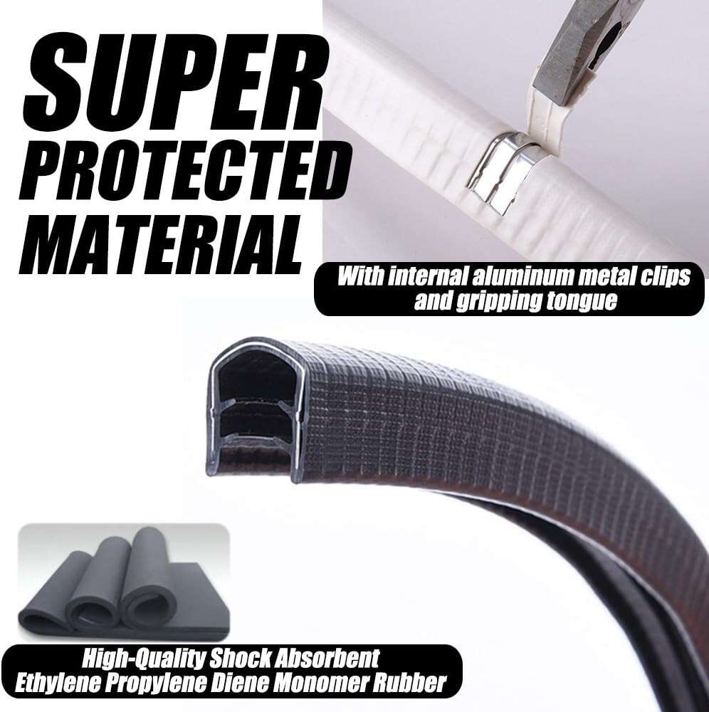 MAXPRO Skateboard Deck Edge Guard / Protector, Durable Black Rubber Cover